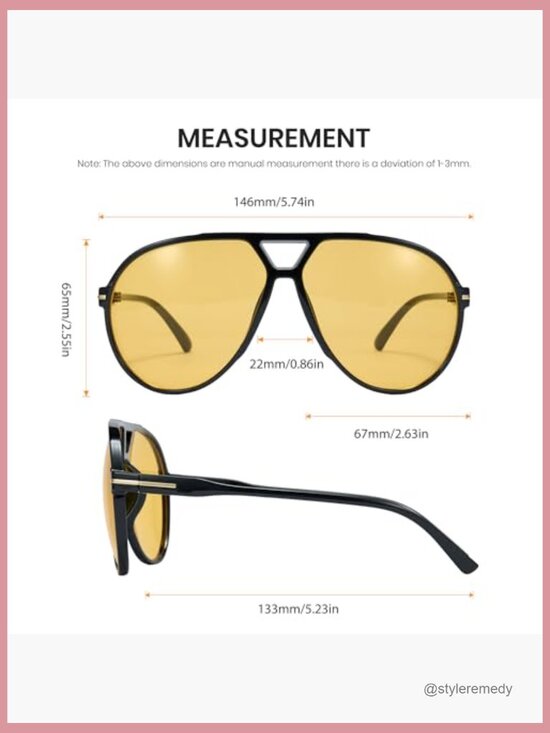 Oversized Aviator Sunglasses with UV400 Protection, Lightweight Frame main image 6